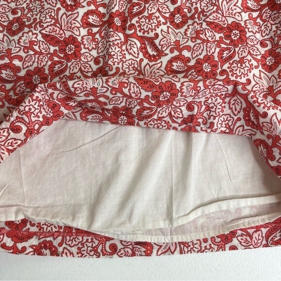 American Eagle Outfitters AEO Floral Lined Front Tie Coral Skirt Pockets Women 4 - Picture 8 of 13